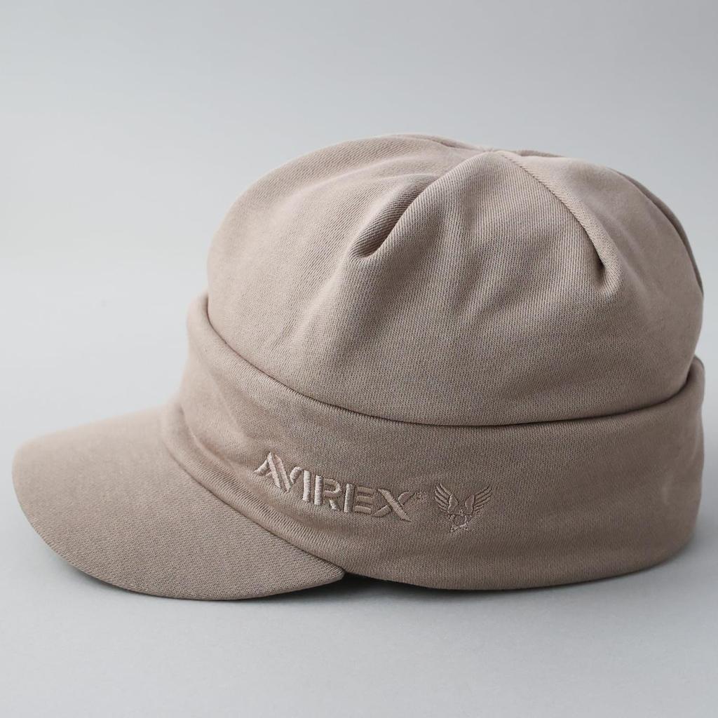 AVIREX Sweat Knit Cap with Newsboy Work Military Watch Beige Men's Brim, Cap, Cap, Style, Golf, Cap, Glt-av019,