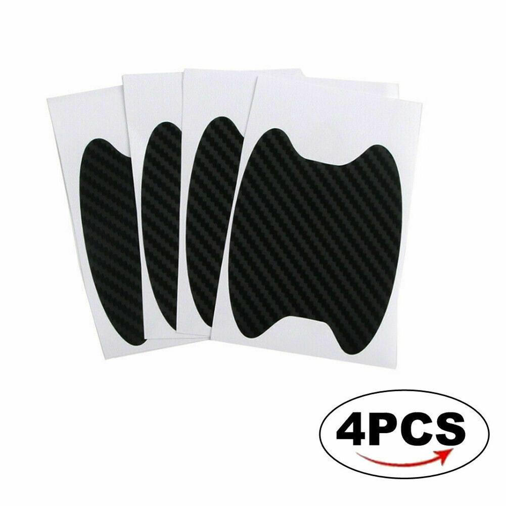 Carbon Fiber Texture Vinyl Car Door Handle Anti-Scratch Protector Film Stickers Accessories Auto Exterior Trim Black