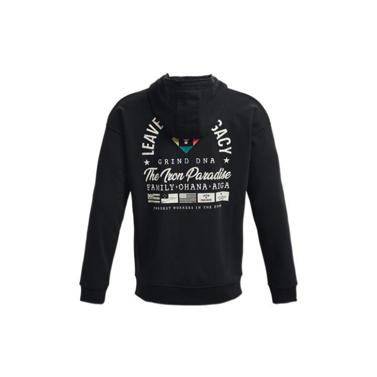 Under Armour Project Rock Heavyweight Terry Full-Zip Hoodie Black Men s 1377436-001 L