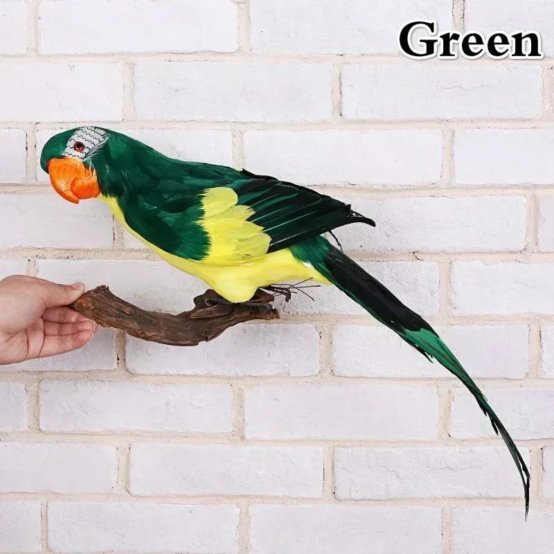 

Fake Animal Bird Garden Props Brand New Creative 45cm Simulated Parrot Handmade Macaw Foam Feather Lawn Statue Ornaments 45 cm зелёный