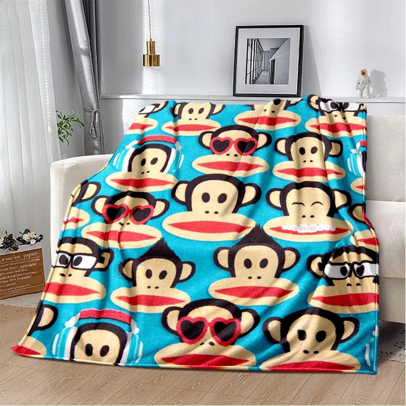 P-Paul Frank-k Flannel Portable Blanket for Children's Picnic in Living Room Bedroom Sofa Bed Ideal Birthday Gift