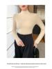 Premium Cashmere Rib-Knit Women's Slim-Fit Warm Sweater - Semi-High Neck, Thickened for Autumn & Winter.