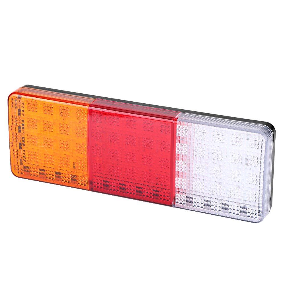 Akozon 12V Rear Tail Brake Reverse Waterproof Tail Light Indicator Lamp for Boat 2-Piece 75-LED Truck, Trailer,
