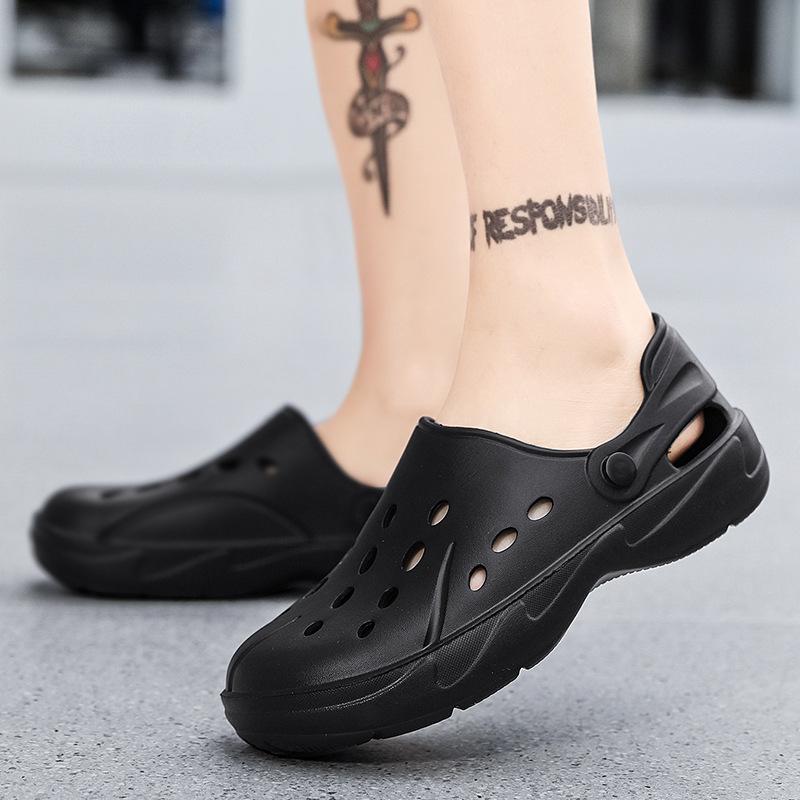 Casual Men'S Hollow Hole Shoes Non-Slip Platform Sandals Large Size Casual Beach Shoes