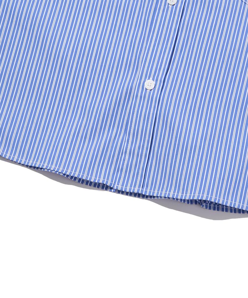 OTHERFITS Striped Marine Crop Shirt (Navy)