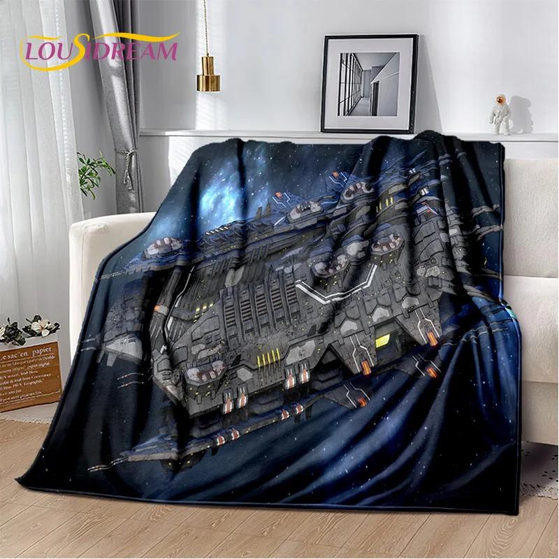 Spaceship  Spacecraft Universe UFO Blanket,Flannel Soft Throw Blanket for Home Bedroom Bed Sofa Picnic Office Hiking Kids Cover