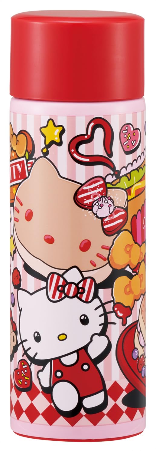 

Skater Mini Stainless Steel Water Small Vacuum Sanrio Hello American Diner Bottle, 120ml, Capacity, Insulated, Double-Layered Wall, Kitty, Design,