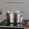24cm Verdickter 304 Edelstahl Kochtopf mit Deckel