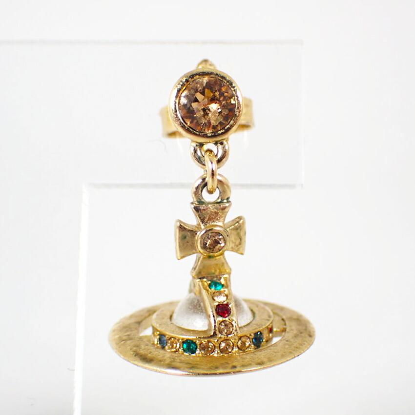Pre-owned Vivienne Westwood Orb Gold Earrings/j67-1