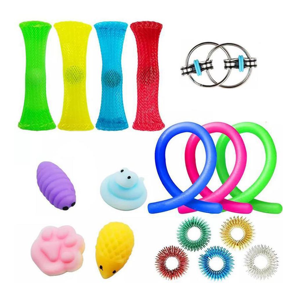 Lot De 4 Billes Tressées Sensorielle Pour Enfants 7-10 Ans - Jouet Anti-Stress Portable, Écologique - Rose, Jaune, Vert