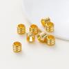 20 30 50pcs/lot 14K 18K Gold Plated Cylinder Charm Metal Beads Loose Spacer Beads For Bracelet DIY Jewelry Making Accessories