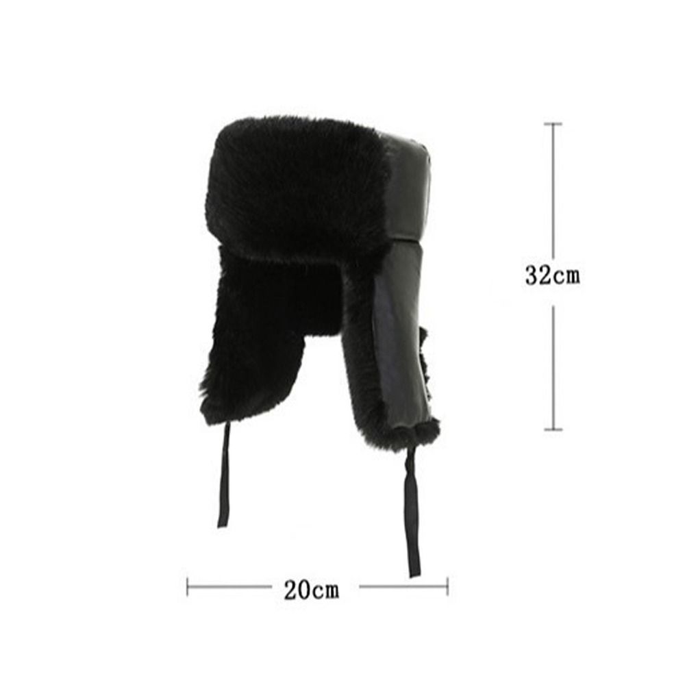 Plush Bomber Hat Thickened Russian Ushanka Hat Fashion Trapper Pilot Hat  Winter