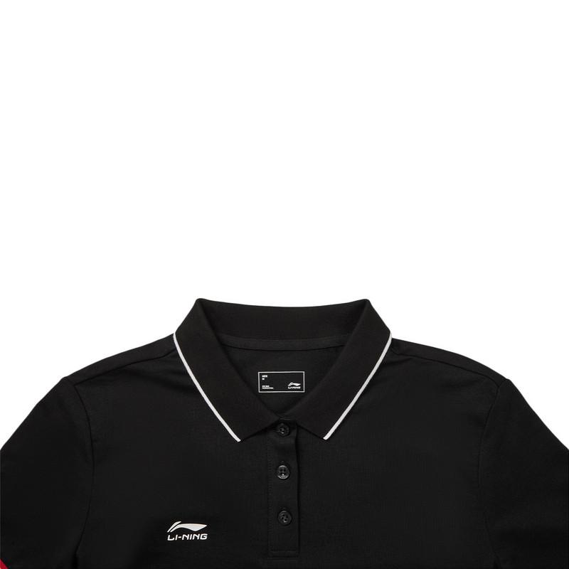 Li-Ning Comfortable Breathable Polo Shirt Women Tops Black APLW476-2