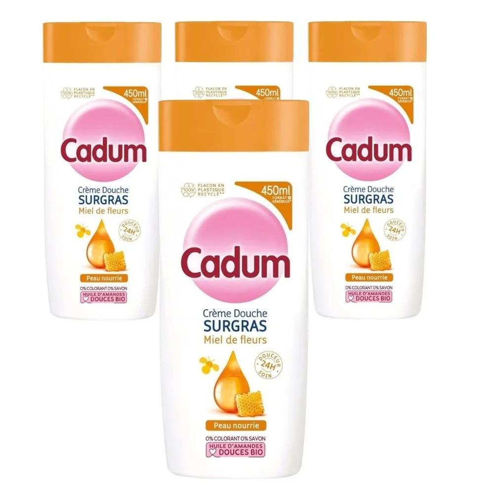 Cadum French Flower Honey Scent Moisturizing Nourishing Shower Gel 450ml x 4 bottles