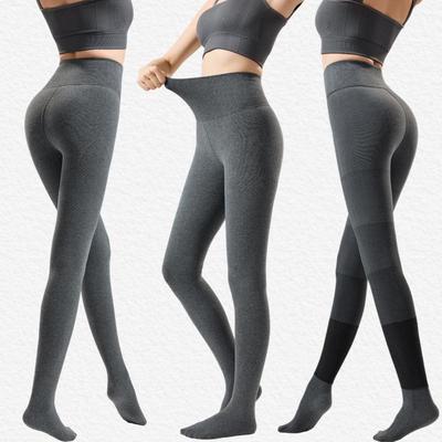 Dames Herfst/Winter Pluche Katoen Leggings met Vormgevende en Afslankende Zeven-Segment Druk