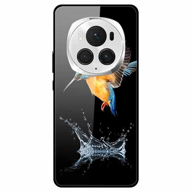 For Honor Magic6 Pro 5G Slim Case Pattern Printing PC+Tempered Glass+TPU Phone Shell