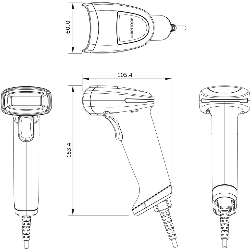 Optoelectrónica Escáner de Código 2D Antibacteriano con Soporte para Lectura OCR de Pasaporte y DPM (L-46X-V-WHT-USB)