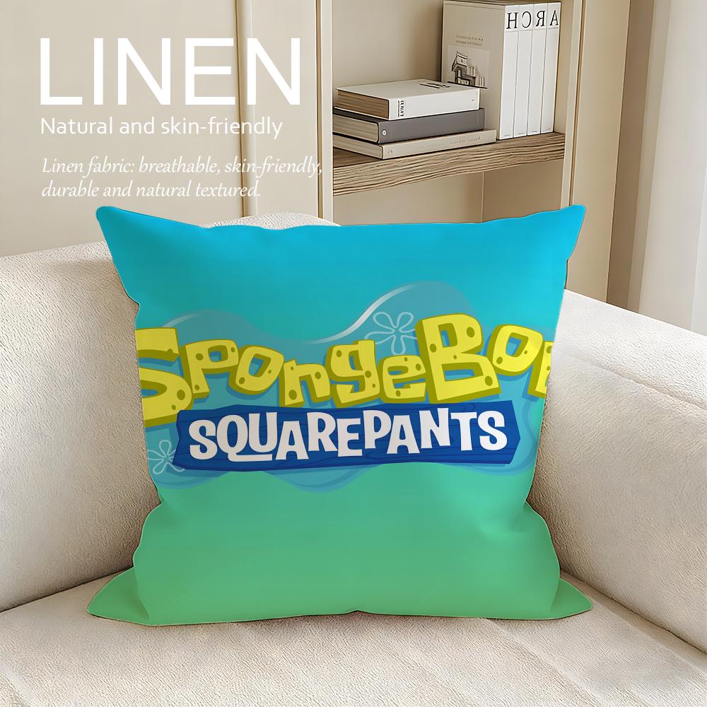 Cute Yellow Sponge Guy Cushion Cover Pillowcase Set Pcs x x Breathable Washable Sofa Cushion Cover