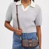 Coach Andrea 21 Metallic Logo Signature Jacquard Trimmed Leather Handbag Women handbags Brown CU985-SVS8S