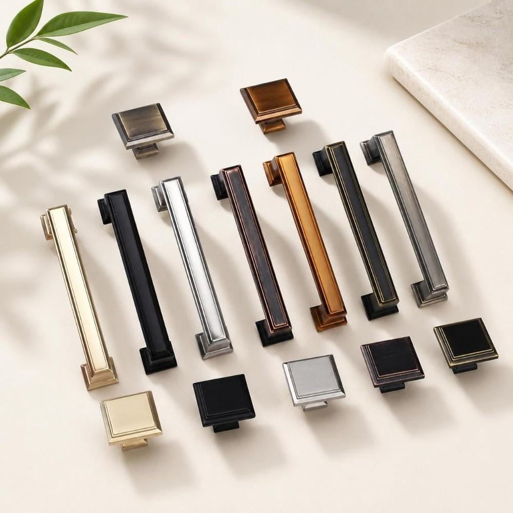 Zinc Alloy Cabinet Handles Thick Solid Door Knobs Modern Wardrobe Pulls  Furniture Hardware