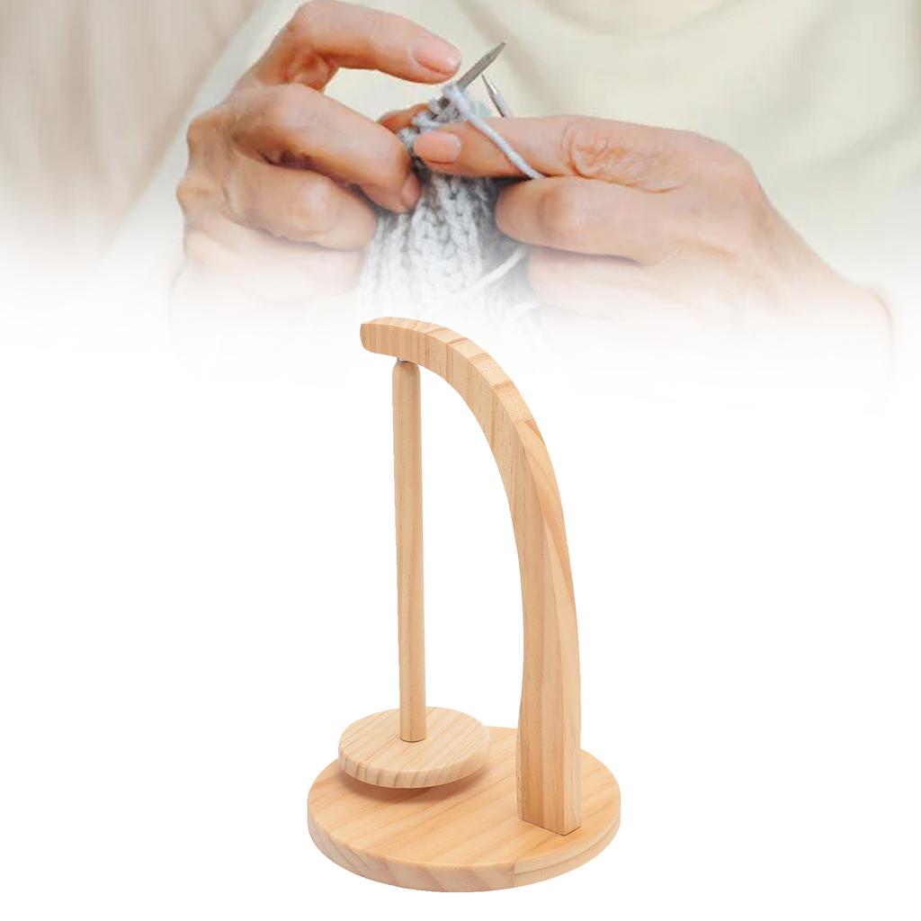 Yarn Holder Easy Installation Stable Structure Rotatable Wooden Yarn   Holder Yarn   for Crocheting Knitting
