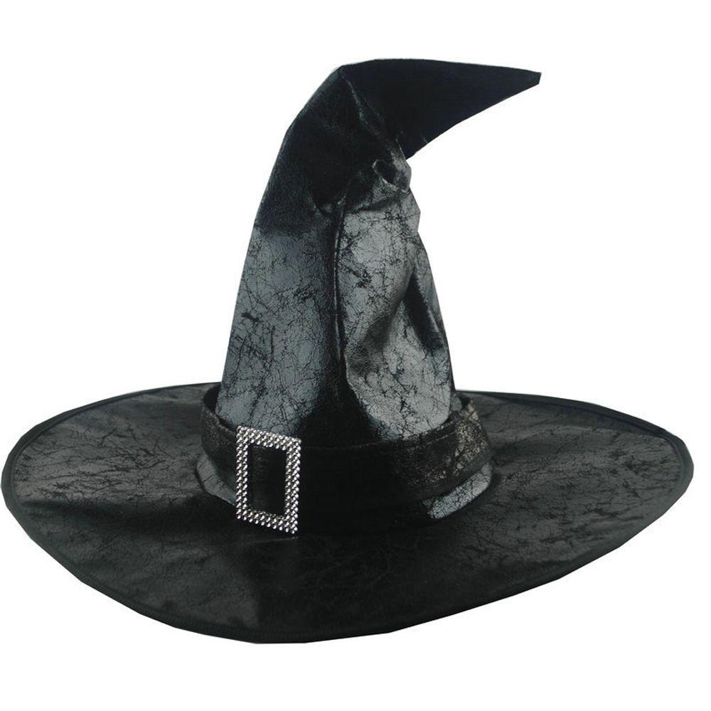 

Funny For Children Adult Headgear Cosplay Costume Halloween Hat Witch Hat Pu Leather Wizard Hat чёрный