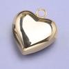 6pcs Stainless Steel Heart Pendant Charms For Jewelry Making Supplies Three Dimensional Love Magma Real Gold Plated DIY Breloque
