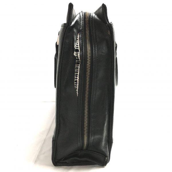 USED/BAGGEX Leather Briefcase Business Bag Black Made in Japan Trusted Quality