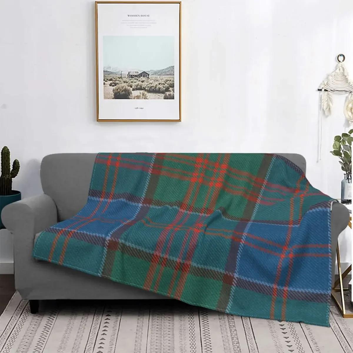 

Red Tartan Stewart Clan Throw Blanket, Plaid Ultra-Soft Flannel Blanket Lightweight Home Decor Fleece Blanket for Men Women Kids 75x90cm