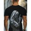 Nouveau T-shirt Homme Impression Nonne 3D Décontracté Col Rond Léger et Respirant Court