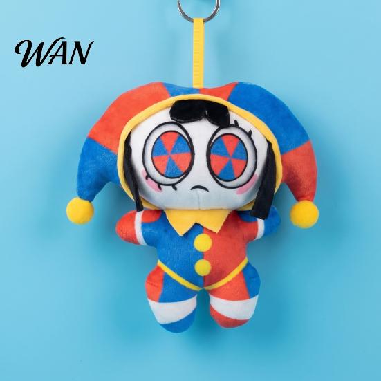Mini Plush Toy Keyring Clown Keychain for Backpack Cute Stuffed Animal Soft Handbag Pendant Purse Charm Funny Gift Kids Women Fluffy