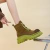 Martin boots new leather thick-soled cm heightened super lightweight rhubarb boots