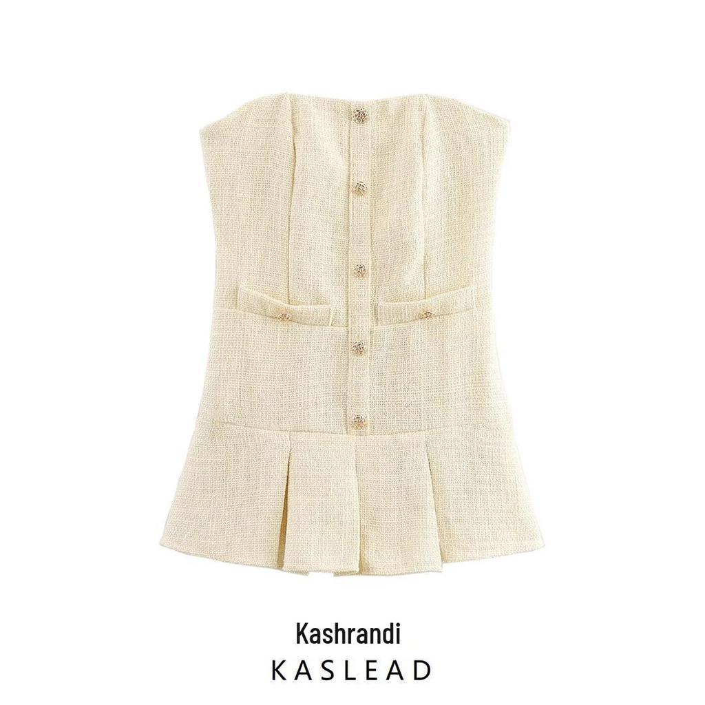 2025 Spring Women's European & American Fashion Strapless Slim-Fit Knit Dress