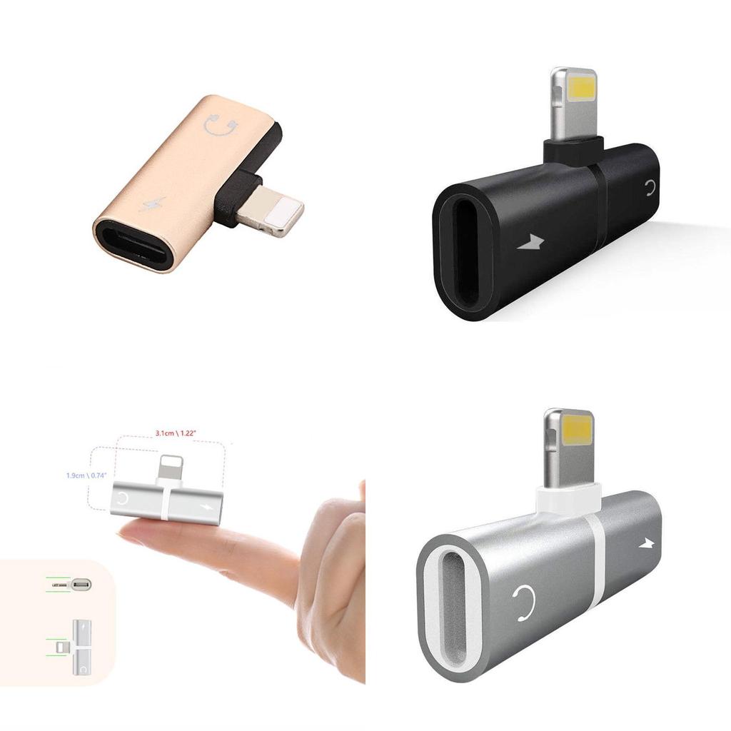 For Iphone X 8 7 2 In 1 Adapter Aux Splitter Audio Headphone Charge Cord Cable Charge