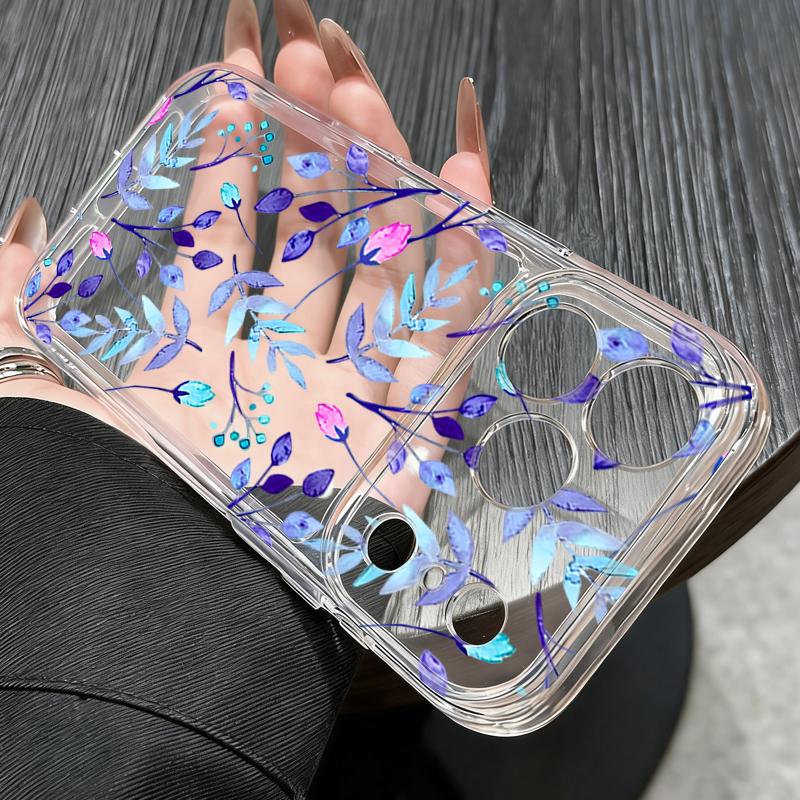 Vintage Floral Pattern Case For iPhone 17 Pro Max Coque iPhone 16 15 14 13 12 Pro Max 11 Clear TPU Silicone Soft Cover