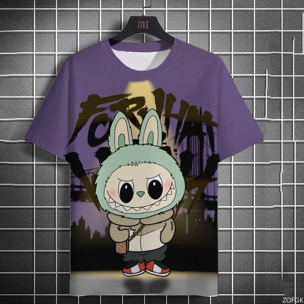 Summer Fashion 3D Cartoon Pull Cloth Cute Printed Short Sleeved Comfortable Casual Round Neck Loose T-shirt