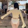 2025 Koreanischer Influencer Blogger Stil Süßes Feen-Bikini Dreiteiliges Strandset Bademode