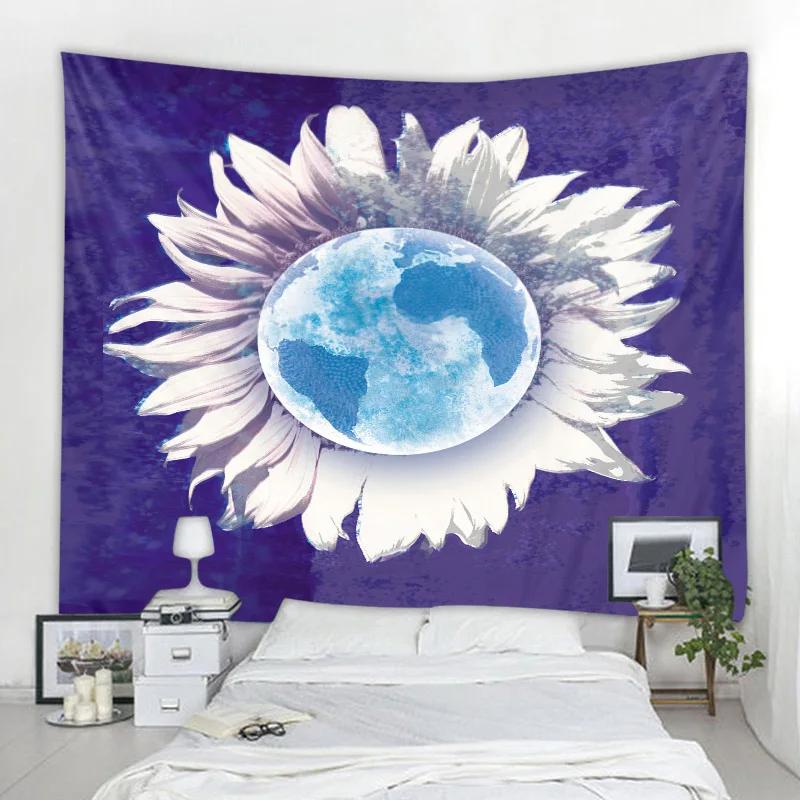 Sunflower Tapestry Retro Art Oil Painting Mandala Tapestry Hippie Psychedelic Bohemian Living Room Bedroom Decoration Blanket