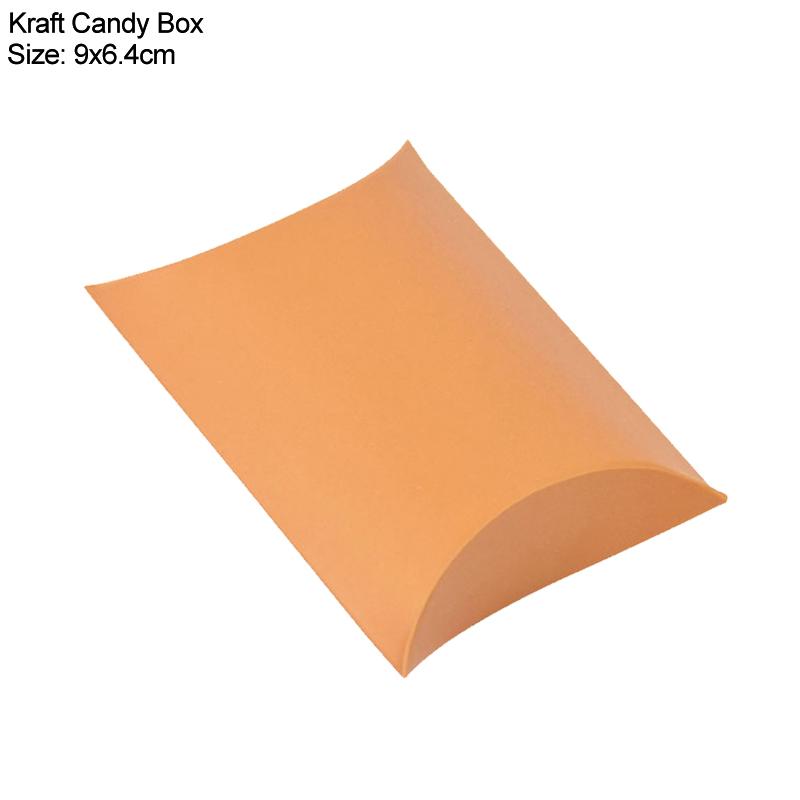10/20/30Pcs Pillow Candy Box Kraft Paper Christmas Gift Packaging Boxes Candy Bags Wedding Favors Birthday Party Decorations