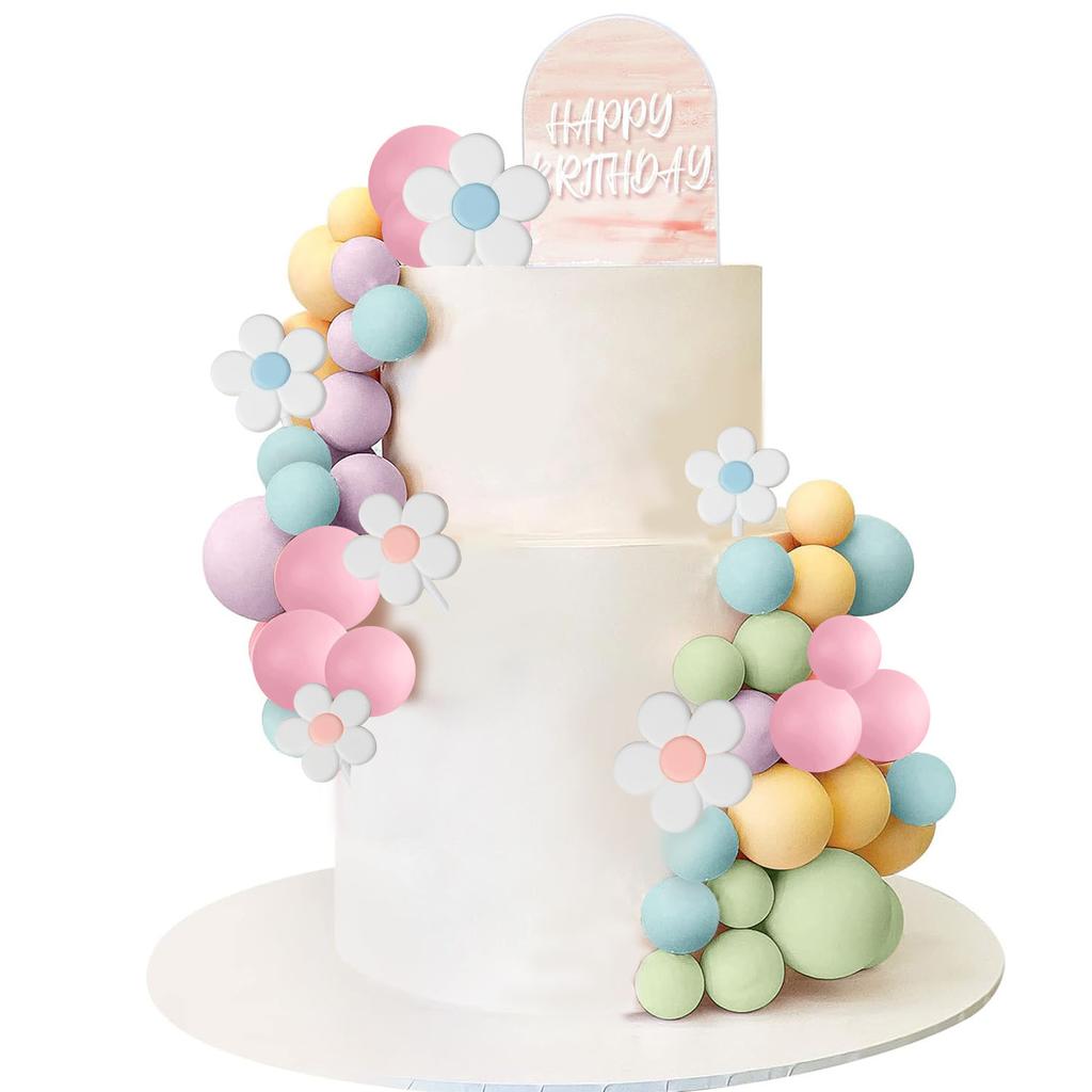 Mini Colorful Balls Cake Topper DIY Cake Topper Decorations for Wedding Anniversary Baby Shower Birthday Party Cake Decoration