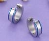 Rockyu Earrings for Mirror Ring Hoop Stainless Accessories Women, Silver, Blue, Wide, Finish, Earrings, Earrings, Steel, Hypoallergenic, Birthday,