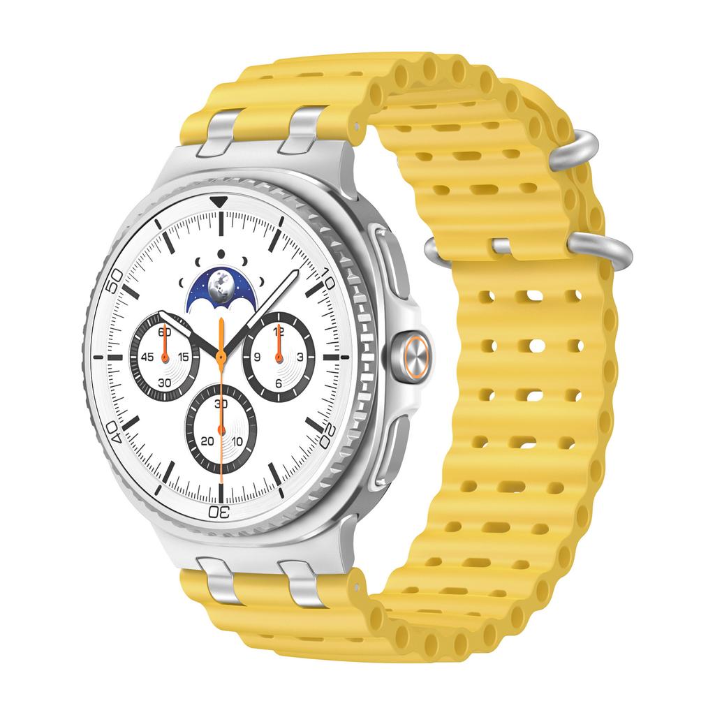 Ocean Band for Samsung Galaxy Watch 8 Strap 40mm 44mm Sport Silicone Bracelet for Galaxy Watch 8 Classic 46mm Metal Connector