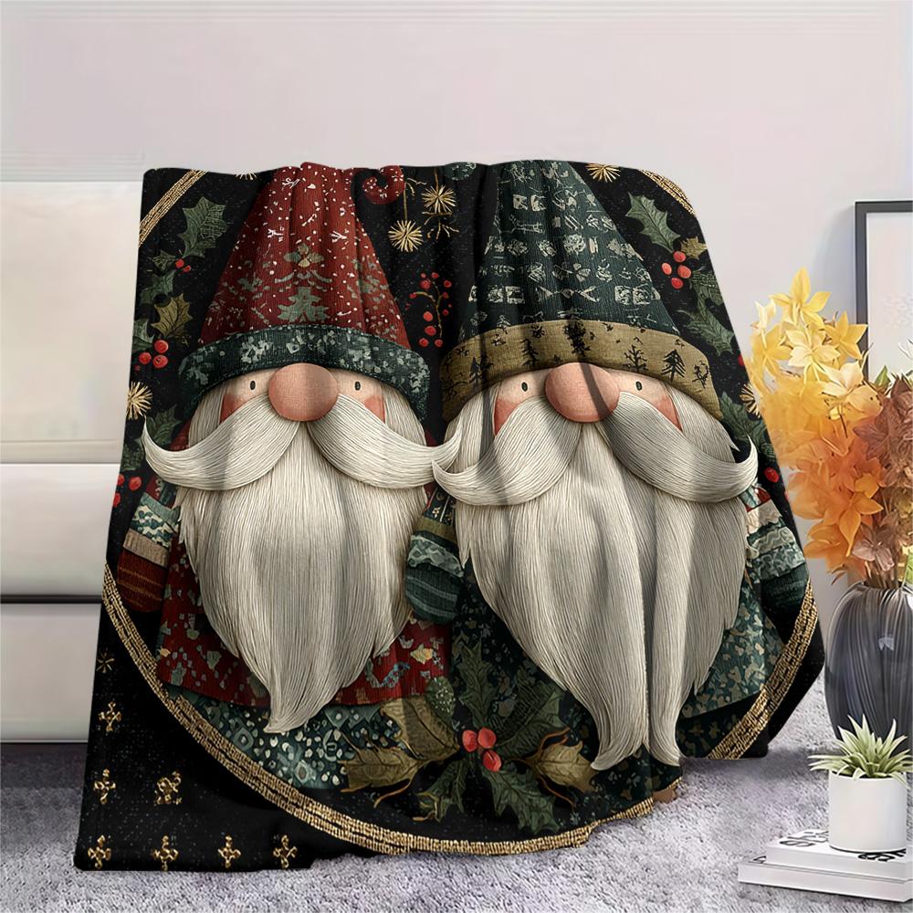 Dwarf Print Flannel Blanket, High quality Comfortable for All Seasons, Home Decor, Warmth and Comfort, Perfect for Christmas Gifts