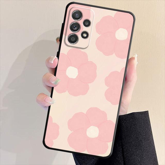 Czarny miękki futerał na telefon do Samsung Galaxy A13 A22 A72 A23 A33 A53 A32 A21s A71 A31 A51 A52 kolorowe kwiaty Capa Shell Cover