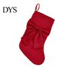 Large Capacity Present Bag Soft Velvet Christmas Stocking for Fireplace Decor, Hanging Gift Eve Treat Pouch with Bow, Plush Candy Tote Kids,
