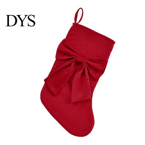 Large Capacity Present Bag Soft Velvet Christmas Stocking for Fireplace Decor, Hanging Gift Eve Treat Pouch with Bow, Plush Candy Tote Kids,