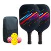 Carbon Fiber Pickleball Paddle T700 Meteor Set With 2 Rackets 4 Balls Carry Bag Outdoor Sport