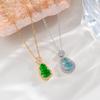 Stilvolle Achat-Kürbis-Diamant-Inlaid-Halskette - Elegante und vielseitige Schlüsselbein-Kette für Damen