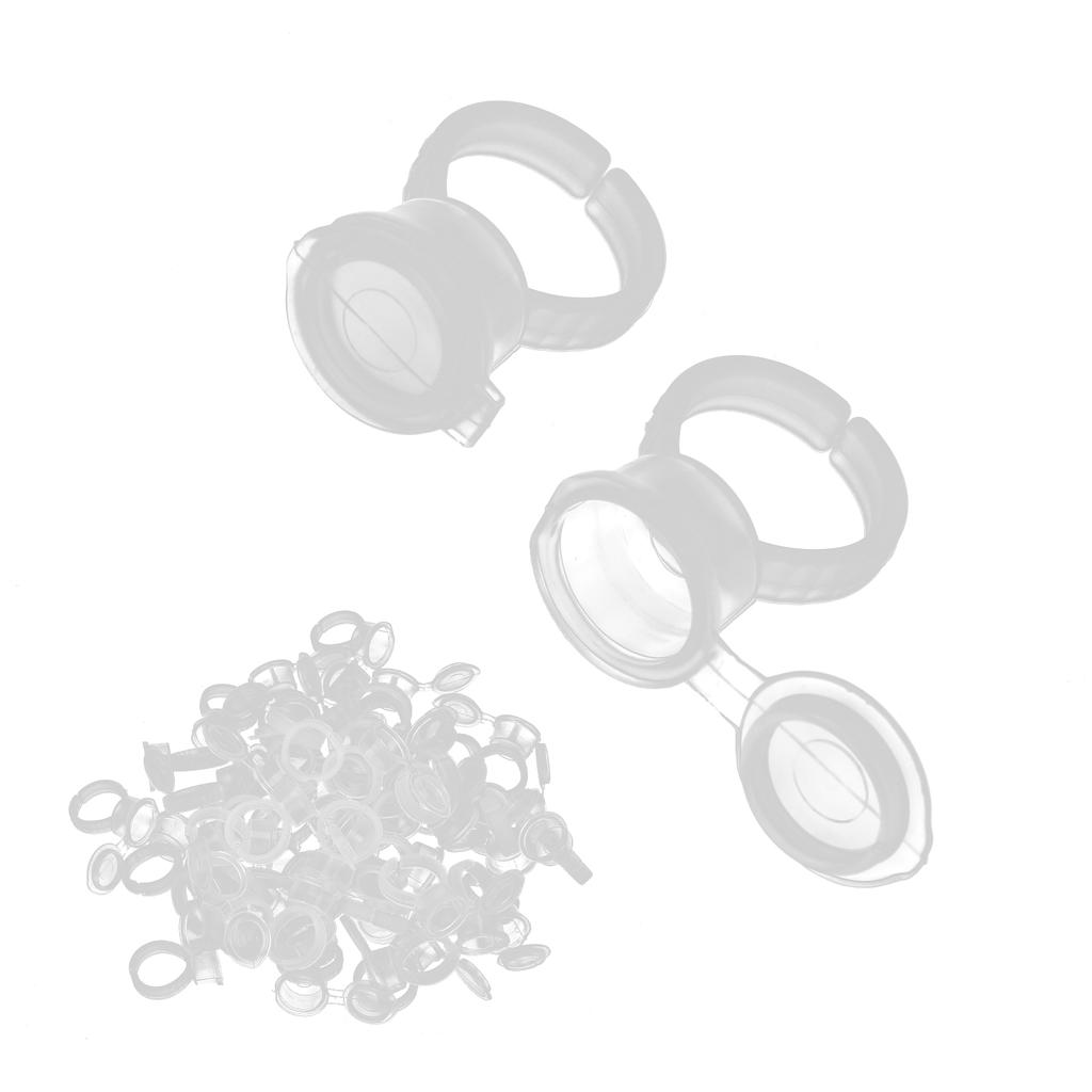 50pcs Disposable Tattoo Pigment Ring Cup Eyelash Glue Holder Cups Tattoo Accessories