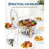 Chafing Dishes for Buffet,  Buffet Servers and Warmers , Round Chafing Dishes with Glass Lid, Stainless Steel Food Warmers for Parties, Banquet